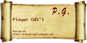 Pleyer Gál névjegykártya